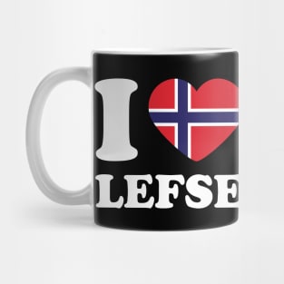 I Love Lefse Norway Flag Heart Mug